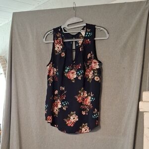 Floral Blue Tank Top.